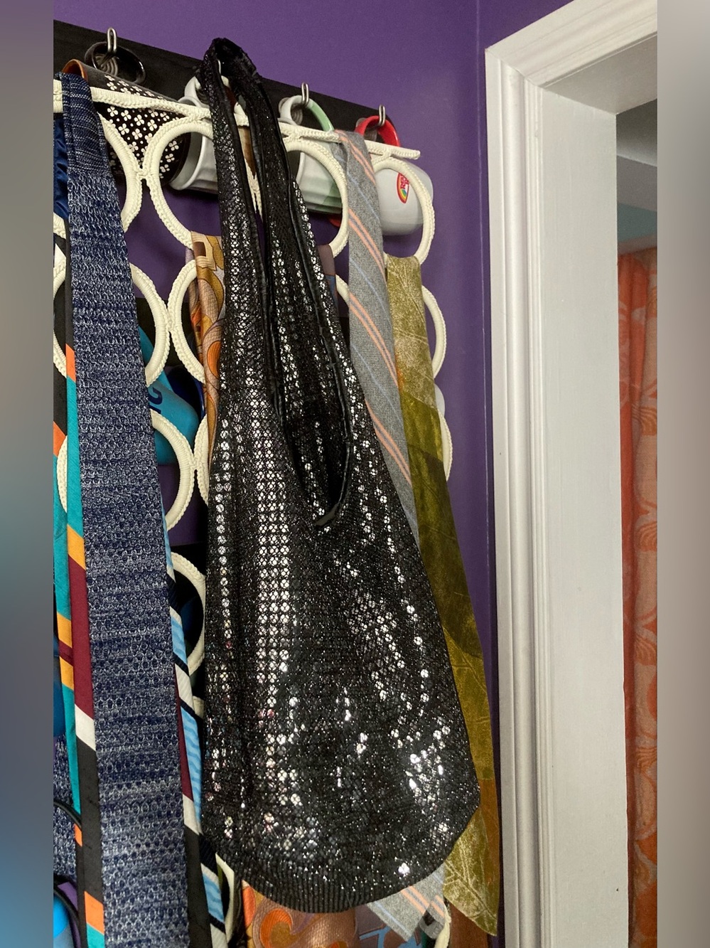 Vintage Chateau Silver Sequin Shoulder Bag/Purse